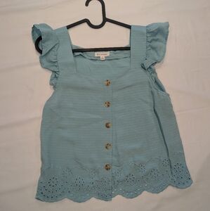 Blu Pepper teal tank top blouse, medium